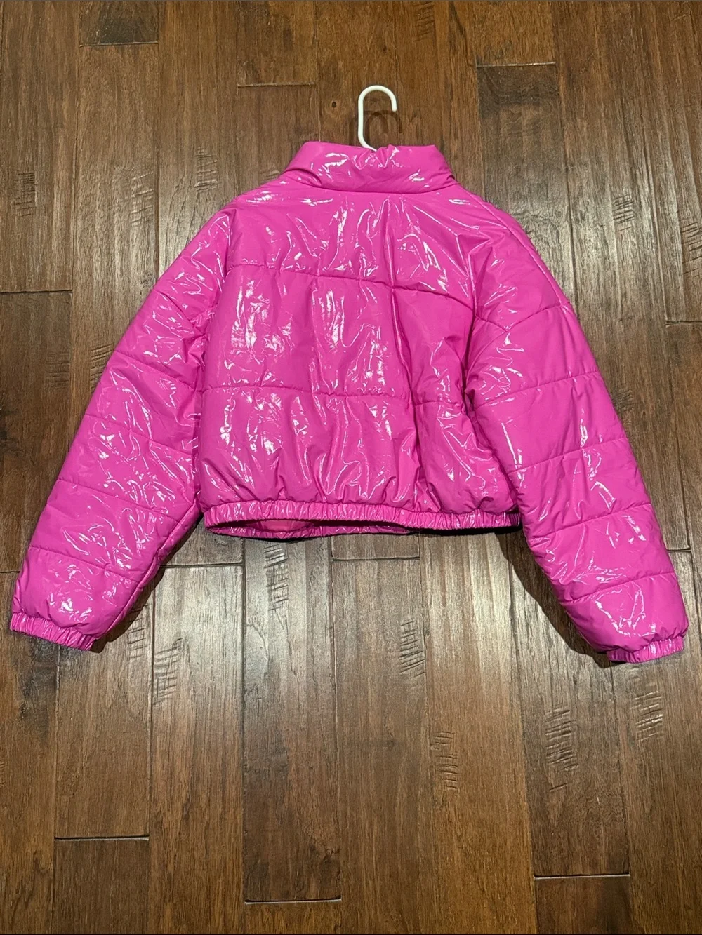 Women’s XL Barbiecore Shiny Fuchsia Puffer Jacket